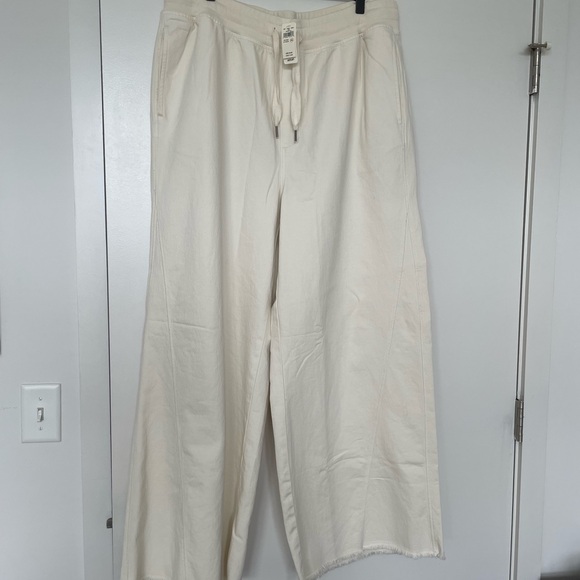 NWT Aerie Soft Landing wide leg Trouser cream XL Regular - Picture 2 of 7